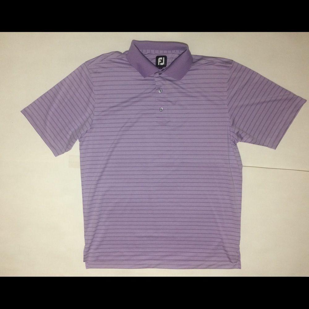 Footjoy FJ Mens Large Purple Striped Golf Polo